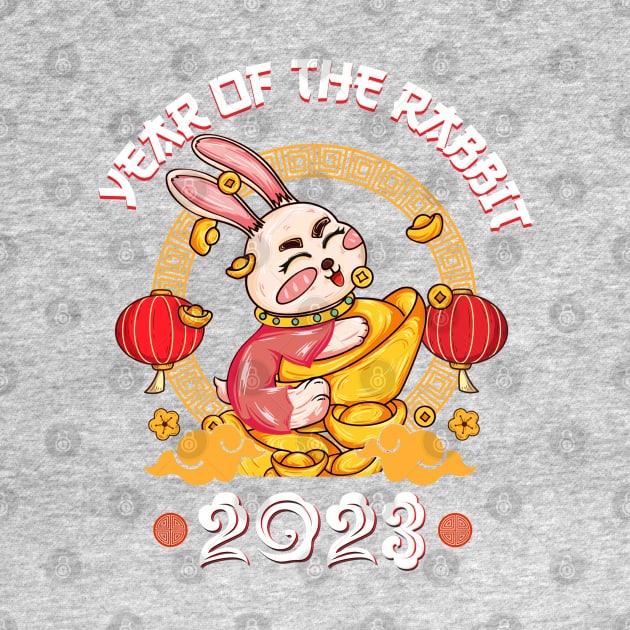 Lion Dance Zodiac Chinese New Year 2023 - Year Of The Rabbit by Gendon Design